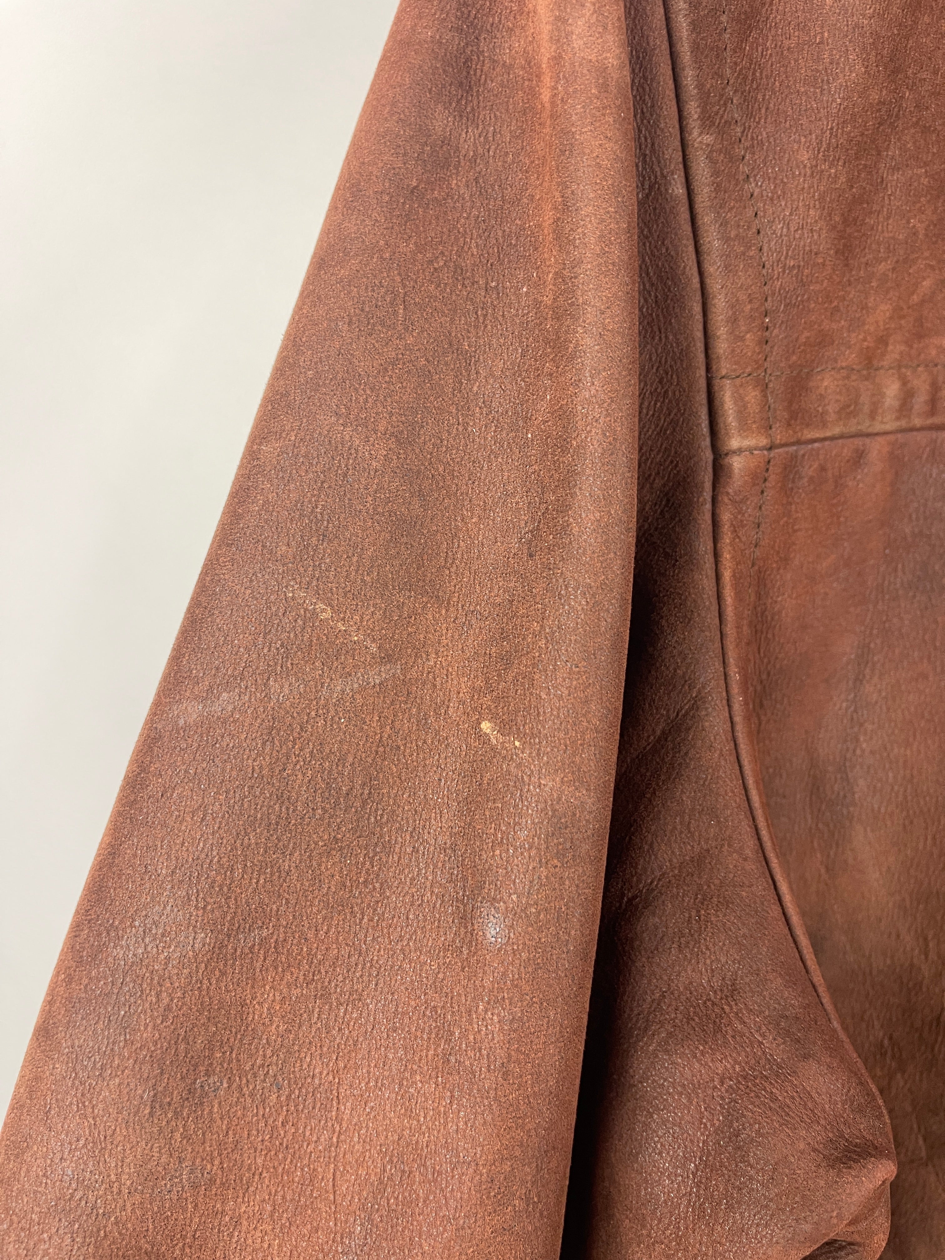 Vintage 90s Wilsons Brown Straight Cut Leather Jacket