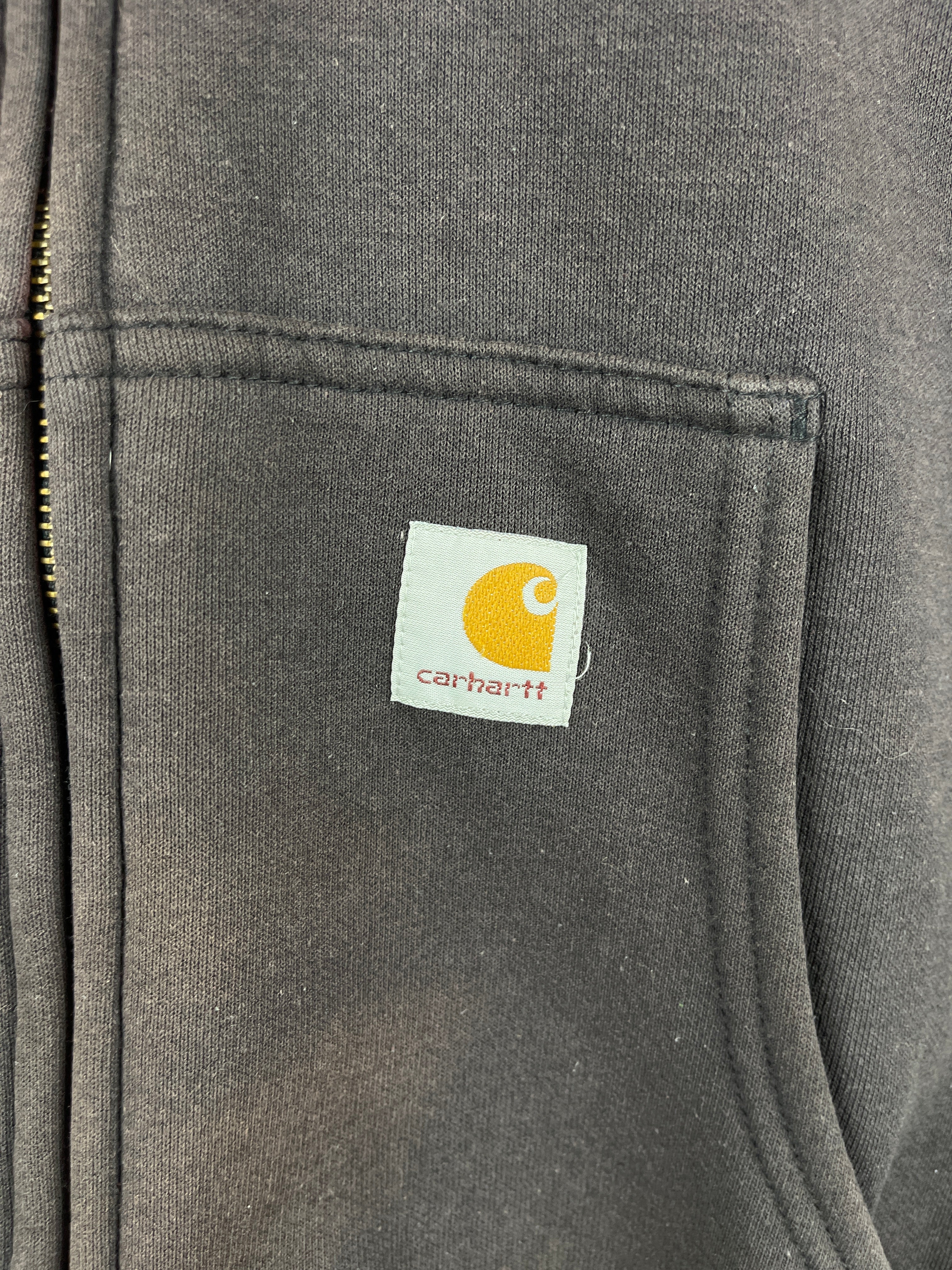 Vintage Carhartt Thermal Lined Black Zip Up Hoodie