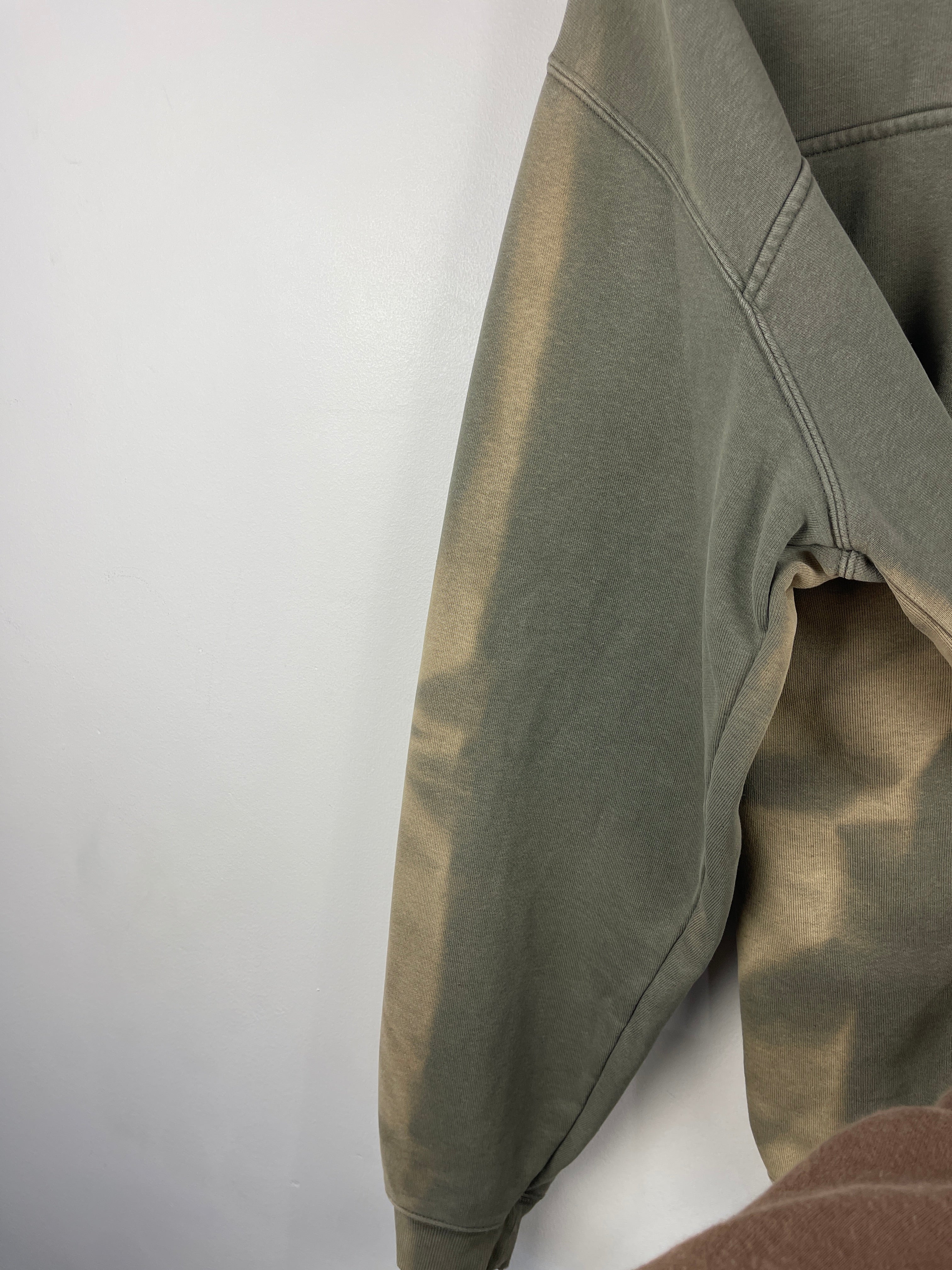 Vintage Carhartt Quarter Zip Sun Faded Green Hoodie