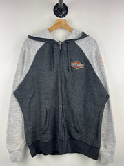 Vintage Harley Davidson Wisconsin Embroidered Grey & Black Zip Up Hoodie