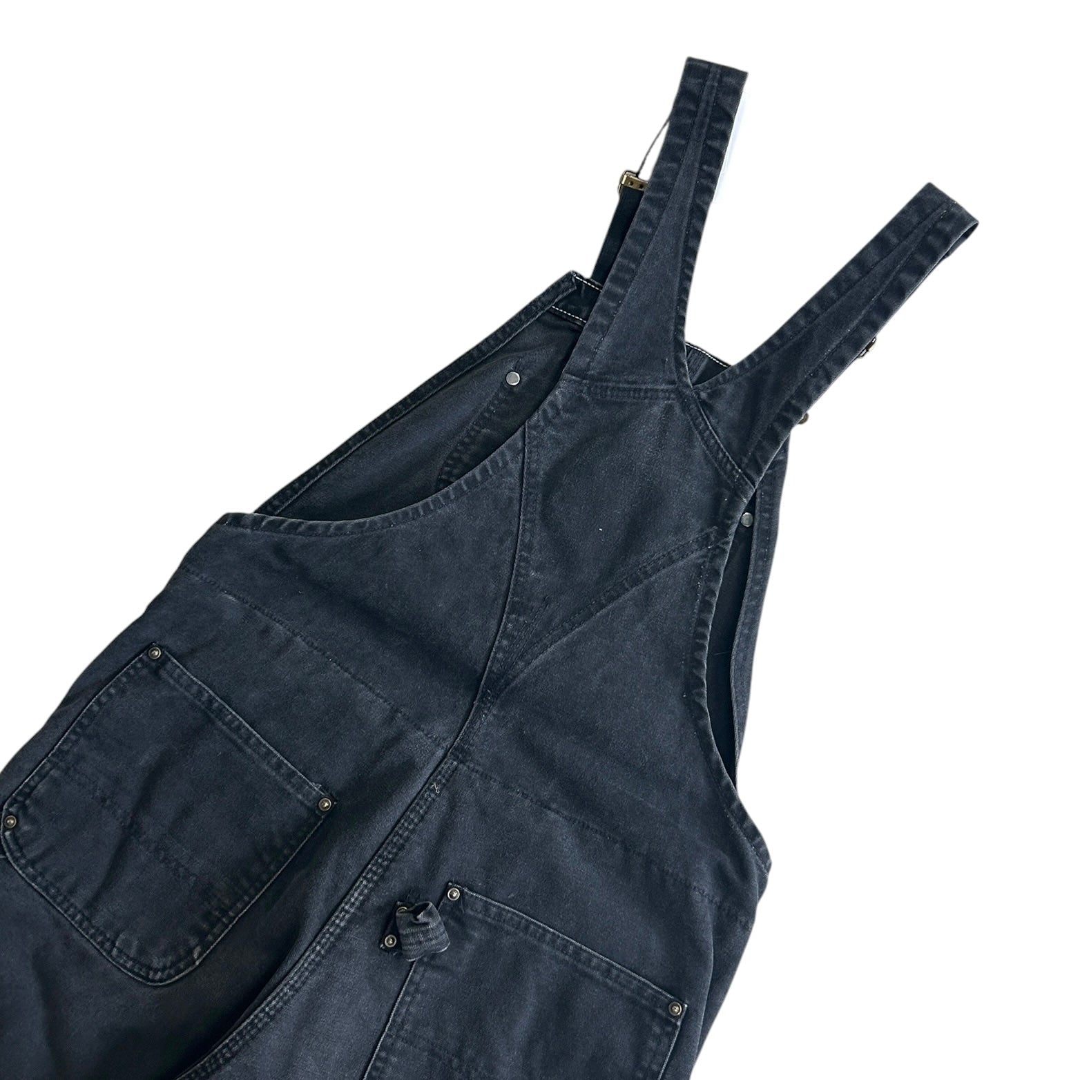 Vintage Carhartt Double Knee Faded Black Insulated Overalls R27 BLK