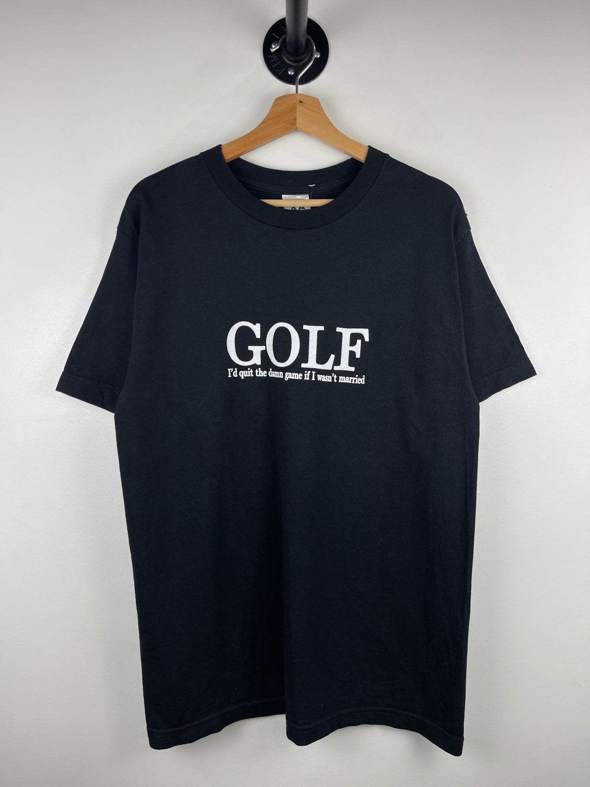 Vintage Golf I'd Quit The Damn Game If I Wasn't Married Comedy Black Tee