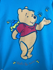 Vintage Disney Winnie The Pooh Whats The Buzz Teal Crewneck