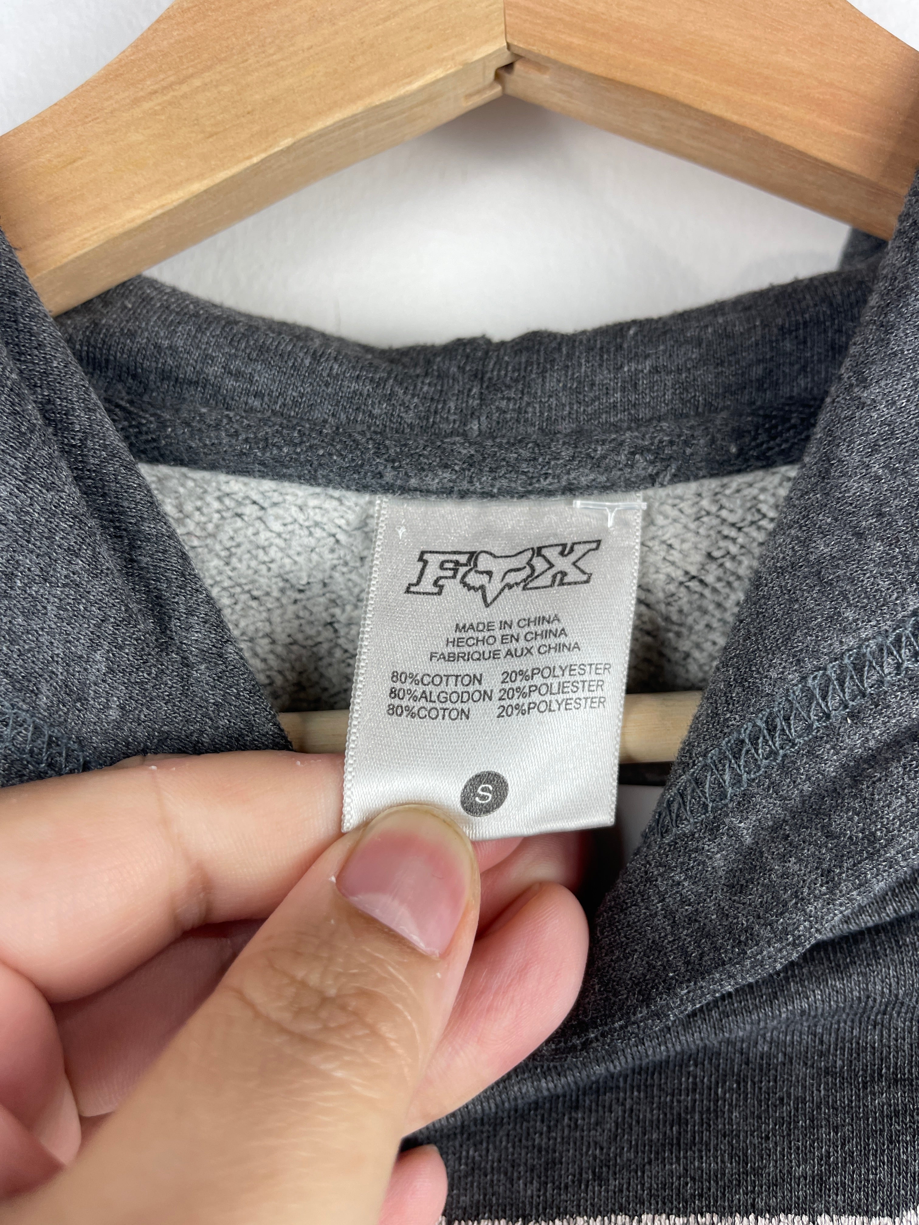 Vintage Fox Racing Faded Grey Hoodie