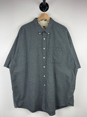 Vintage Haggar Plaid Black & White Short Sleeve Button Up Shirt