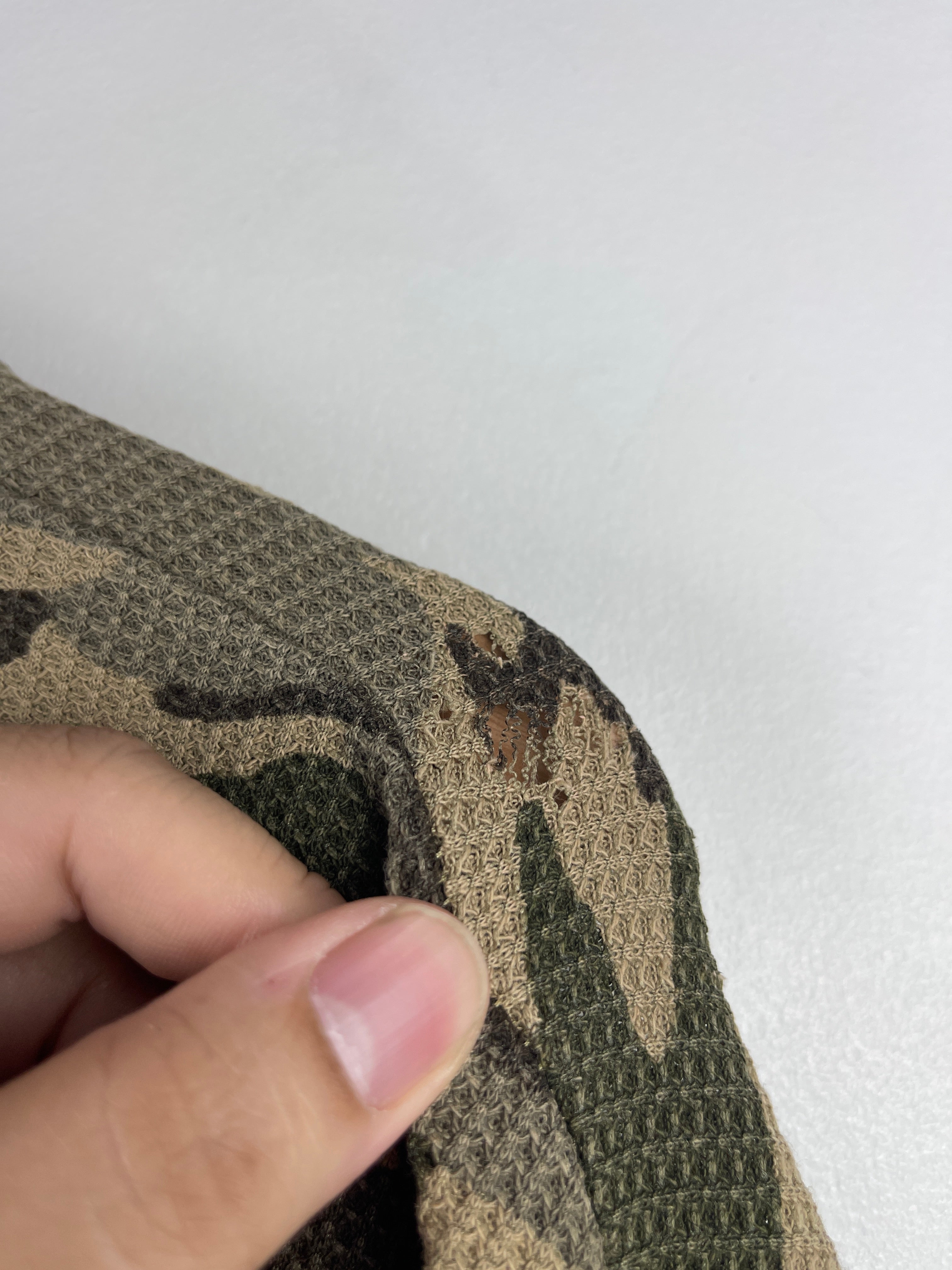 Vintage 90s Woodland Camo Thermal Henley Long Sleeve