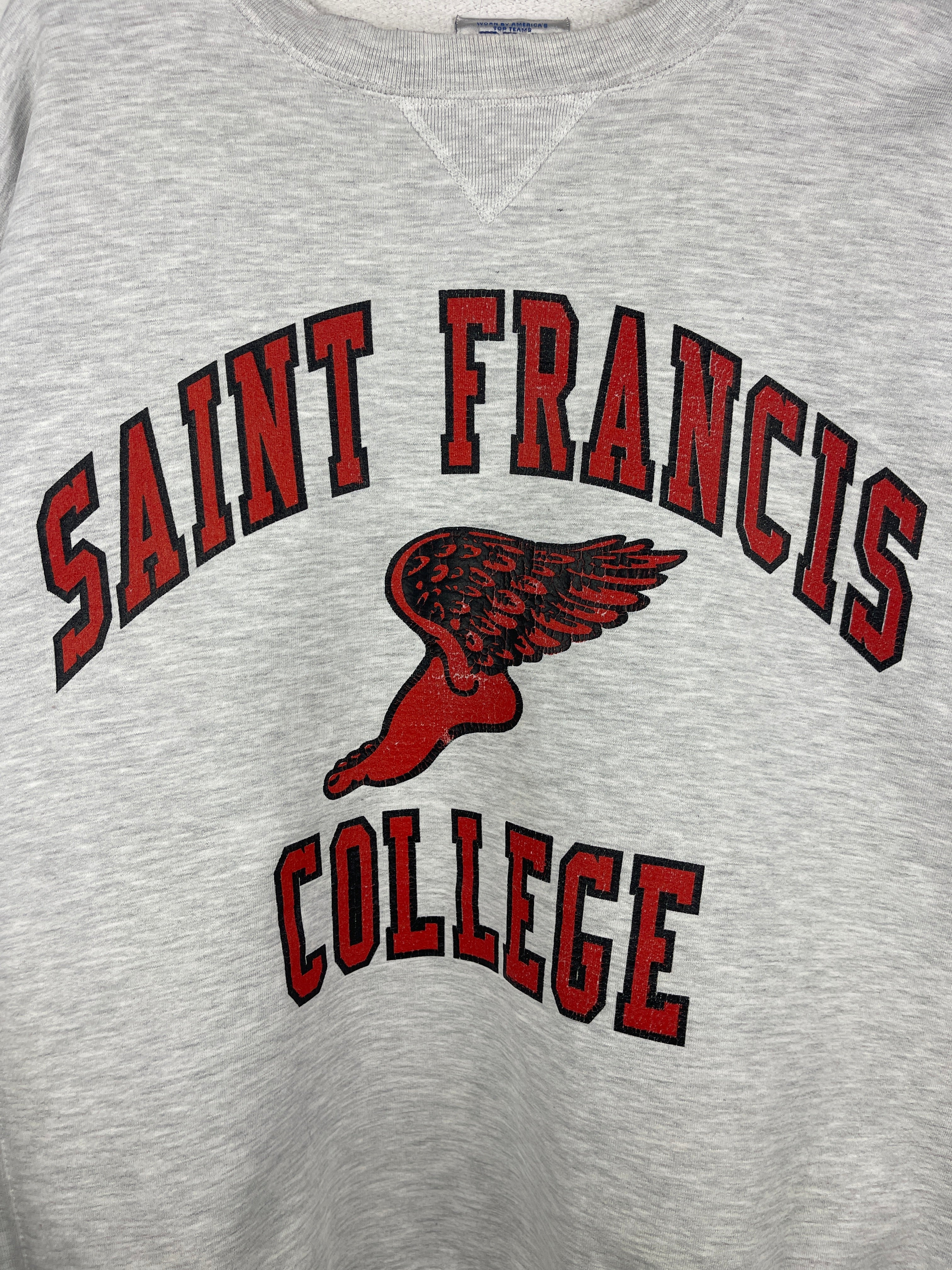 Vintage 90s Russell Athletic Saint Francis College Grey Crewneck