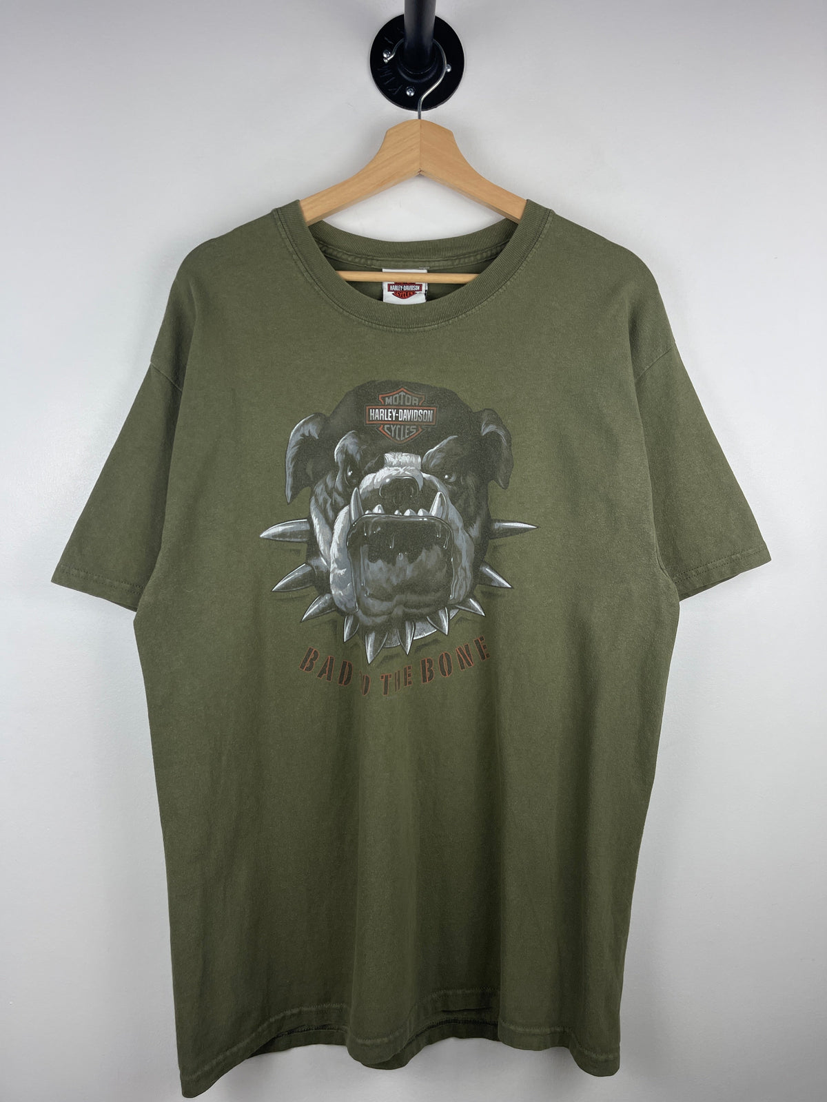 Vintage Harley Davidson Bulldog Wisconsin Green Tee
