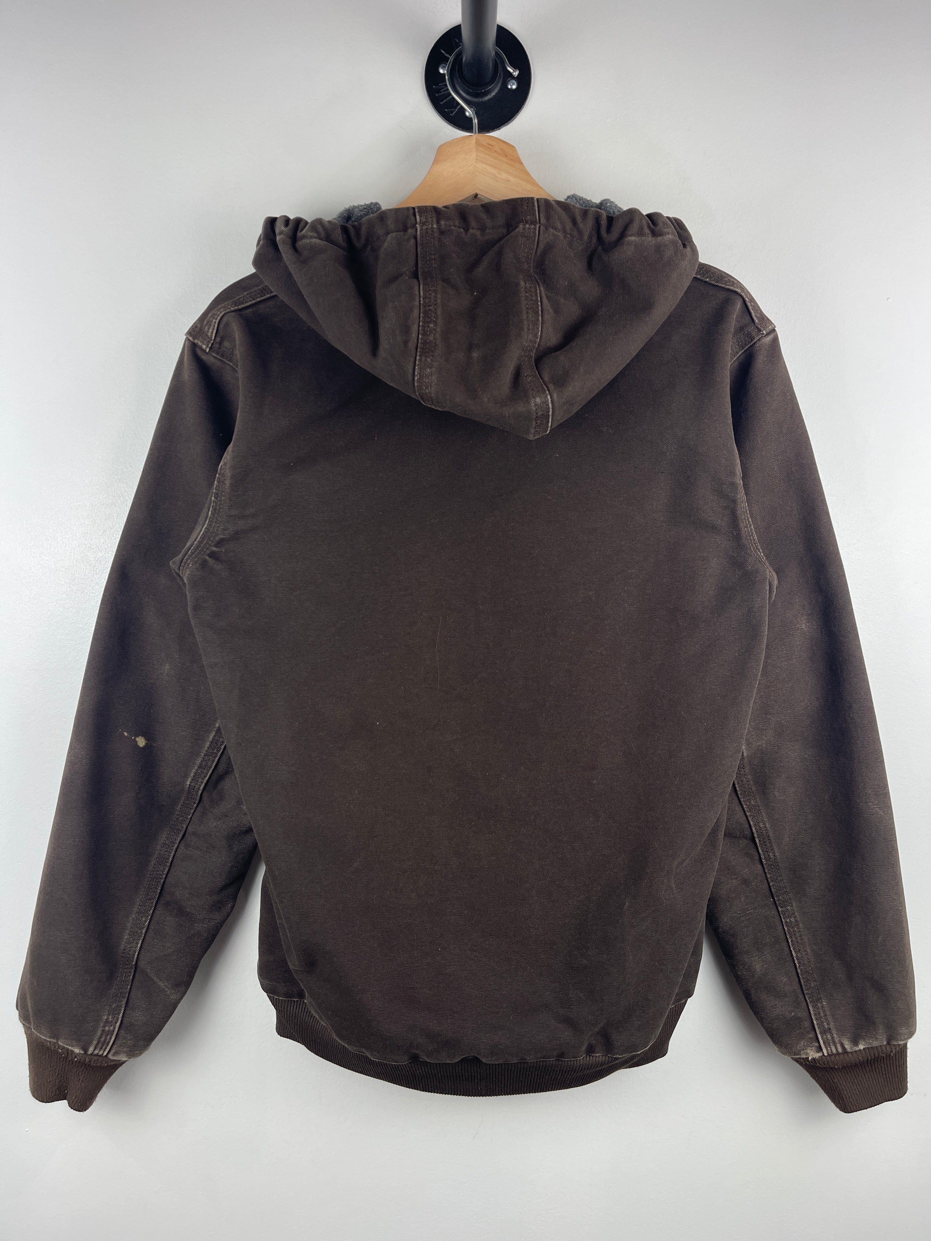 Vintage Carhartt Active Fleece Lined Dark Brown Hooded Work Jacket