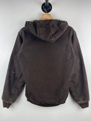 Vintage Carhartt Active Fleece Lined Dark Brown Hooded Work Jacket