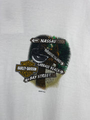 Vintage Harley Davidson Nassau Bahamas White Tee