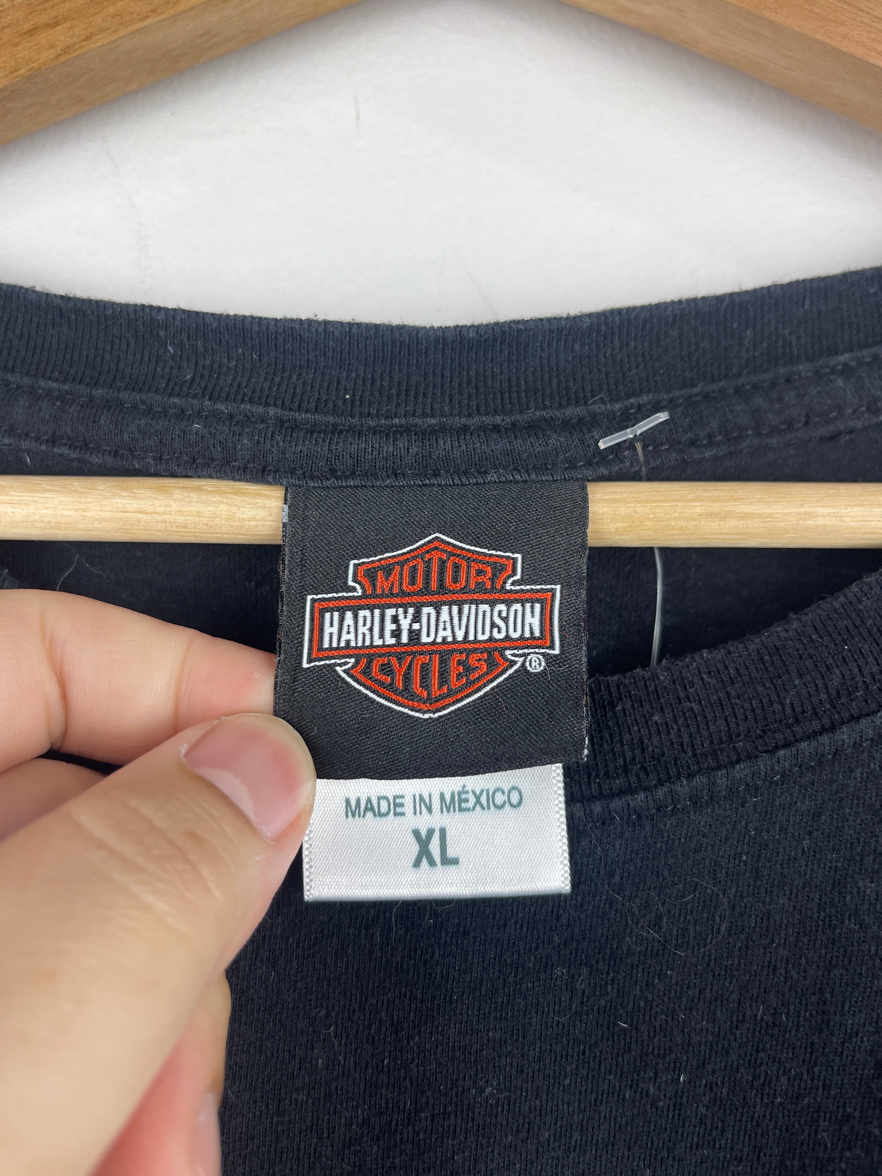 Vintage Harley Davidson Victo Quebec Black Tee