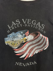 Vintage Harley Davidson Pin Up Girl Las Vegas Black Tee
