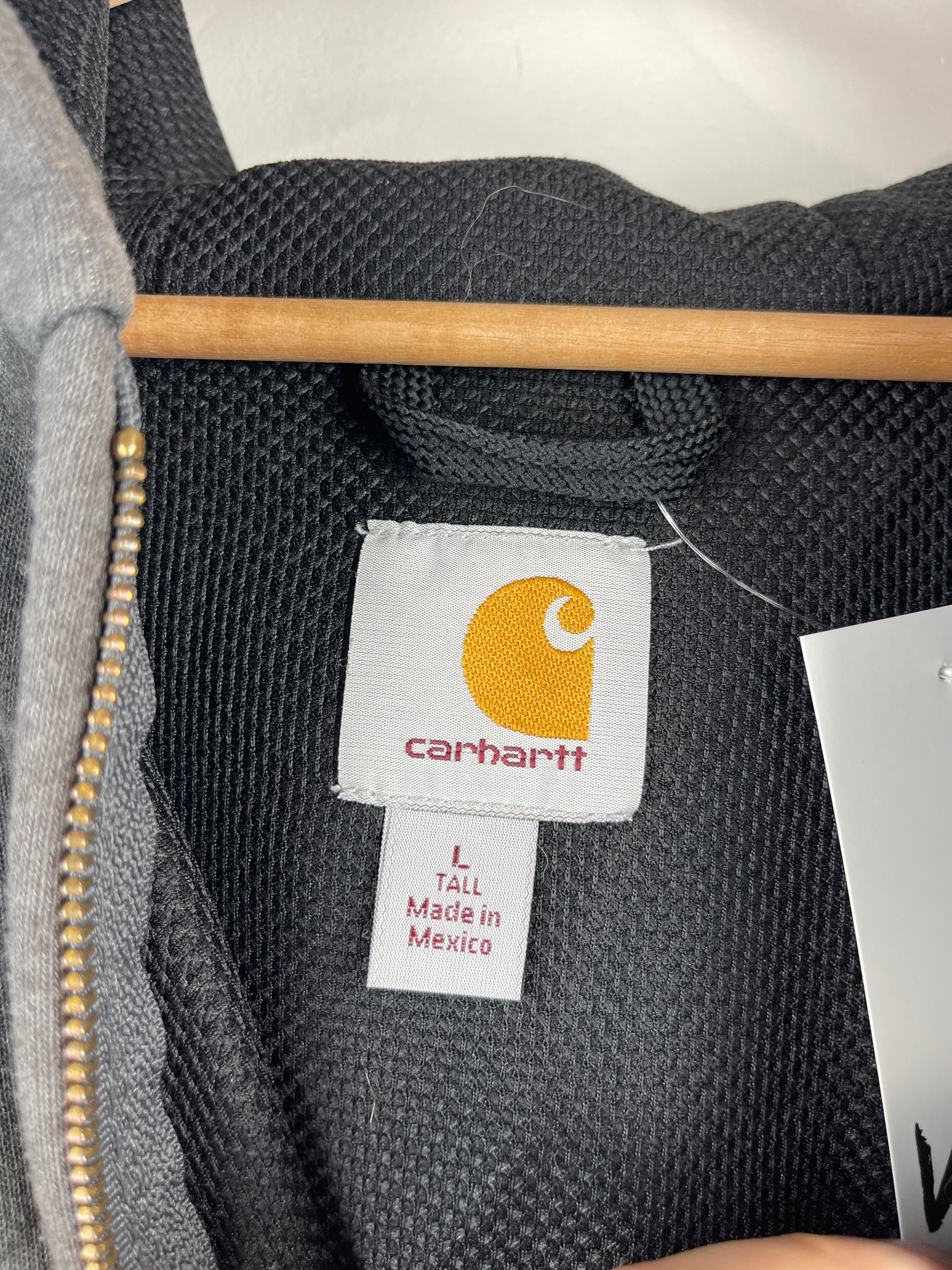 Vintage Carhartt Thermal Lined Dark Grey Zip Up Hoodie