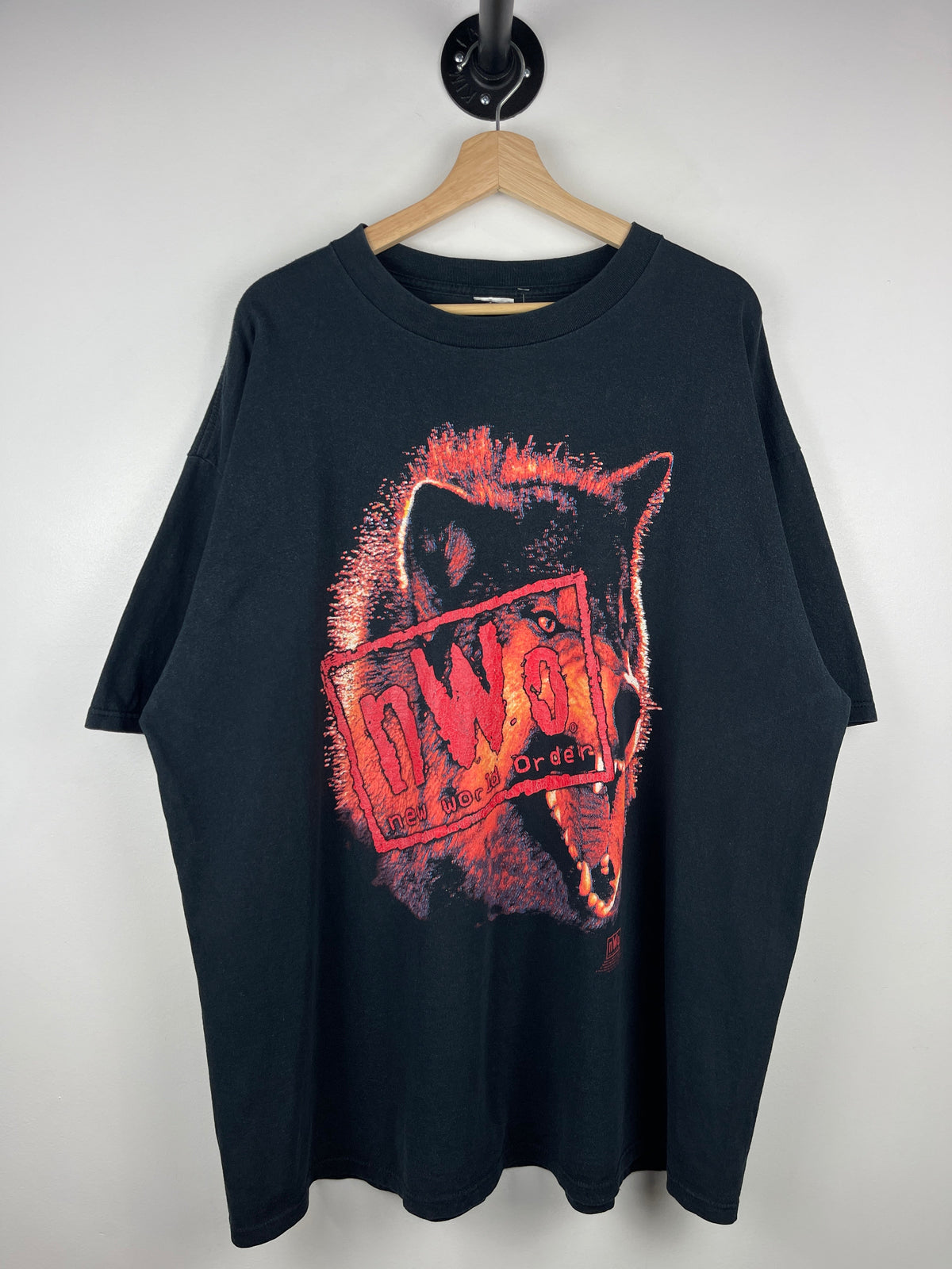 Vintage 90s WWF WCW NWO New World Order Wolf Black Tee