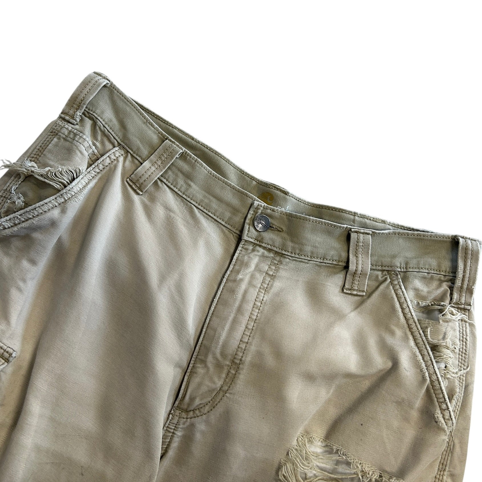 Vintage Carhartt Thrashed Light Brown Cargo Shorts