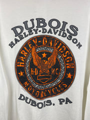Vintage Harley Davidson Bulldog Dubois Pennsylvania White Long Sleeve