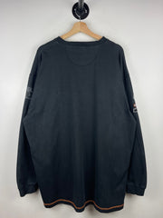 Vintage Harley Davidson Wisconsin Embroidered Black & Orange Long Sleeve