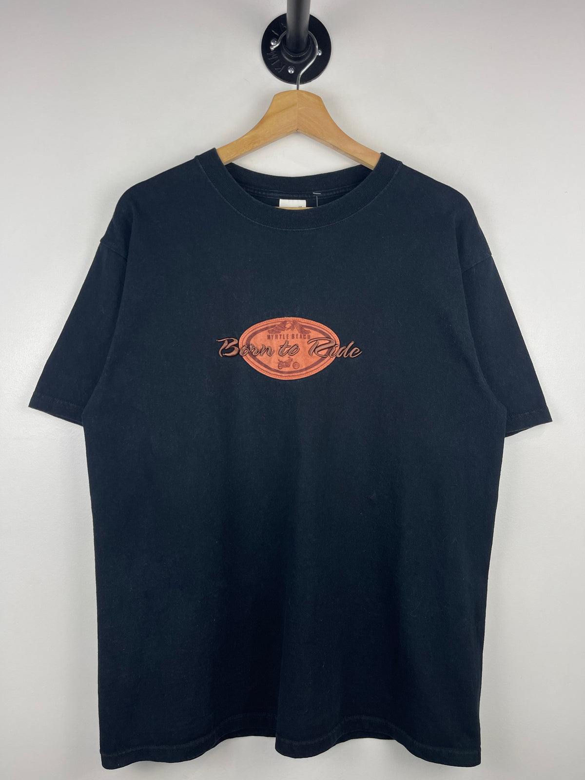 Vintage Born To Ride Myrtle Beach Embroidered Black Tee