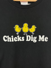 Vintage Chicks Dig Me Comedy Black Tee