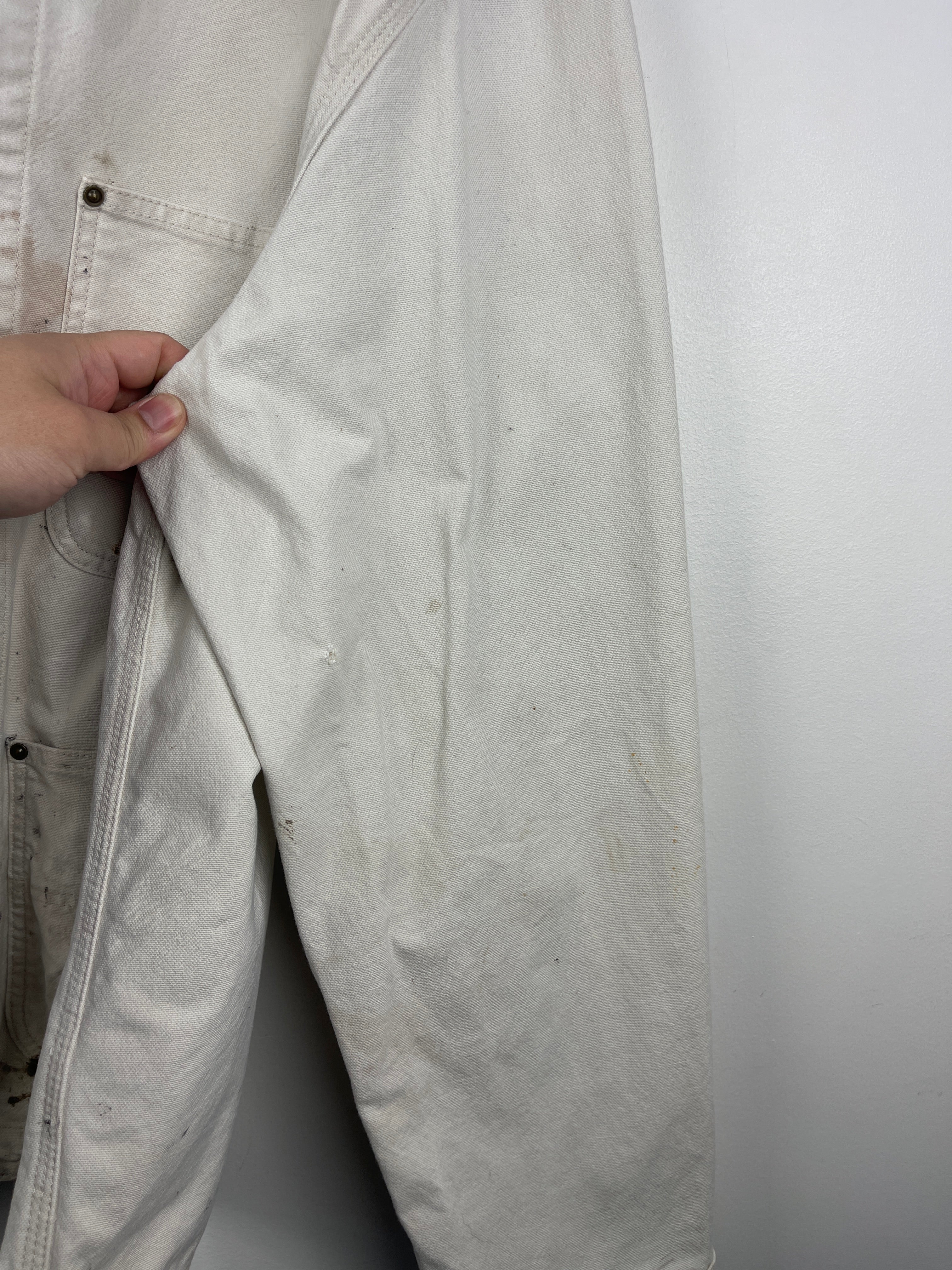 Vintage Carhartt Chore Thrashed Beige Work Jacket