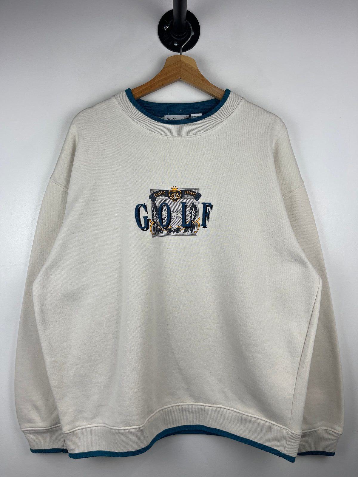 Vintage 90s Wilson Pro Staff Golf Embroidered White Crewneck