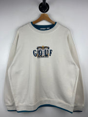 Vintage 90s Wilson Pro Staff Golf Embroidered White Crewneck