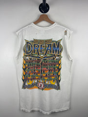 Vintage Dirt Racing Thrashed White Cut Off Tank Top