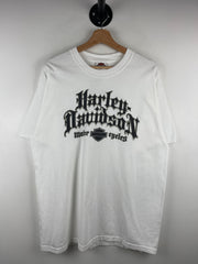 Vintage Harley Davidson Gothic Spellout White Tee