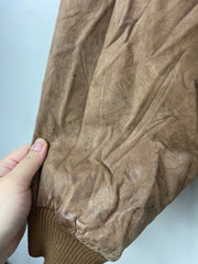 Vintage 90s Weekends Brown Leather Bomber Jacket