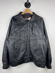 Vintage 90s Watershed Black Leather Bomber Jacket