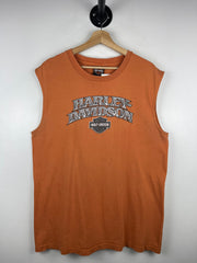 Vintage Harley Davidson Eagle Pennsylvania Orange Tank Top