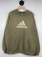 Vintage Adidas Embroidered Thrashed Green Hoodie