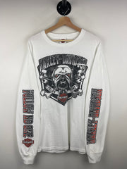 Vintage Harley Davidson Bulldog Dubois Pennsylvania White Long Sleeve