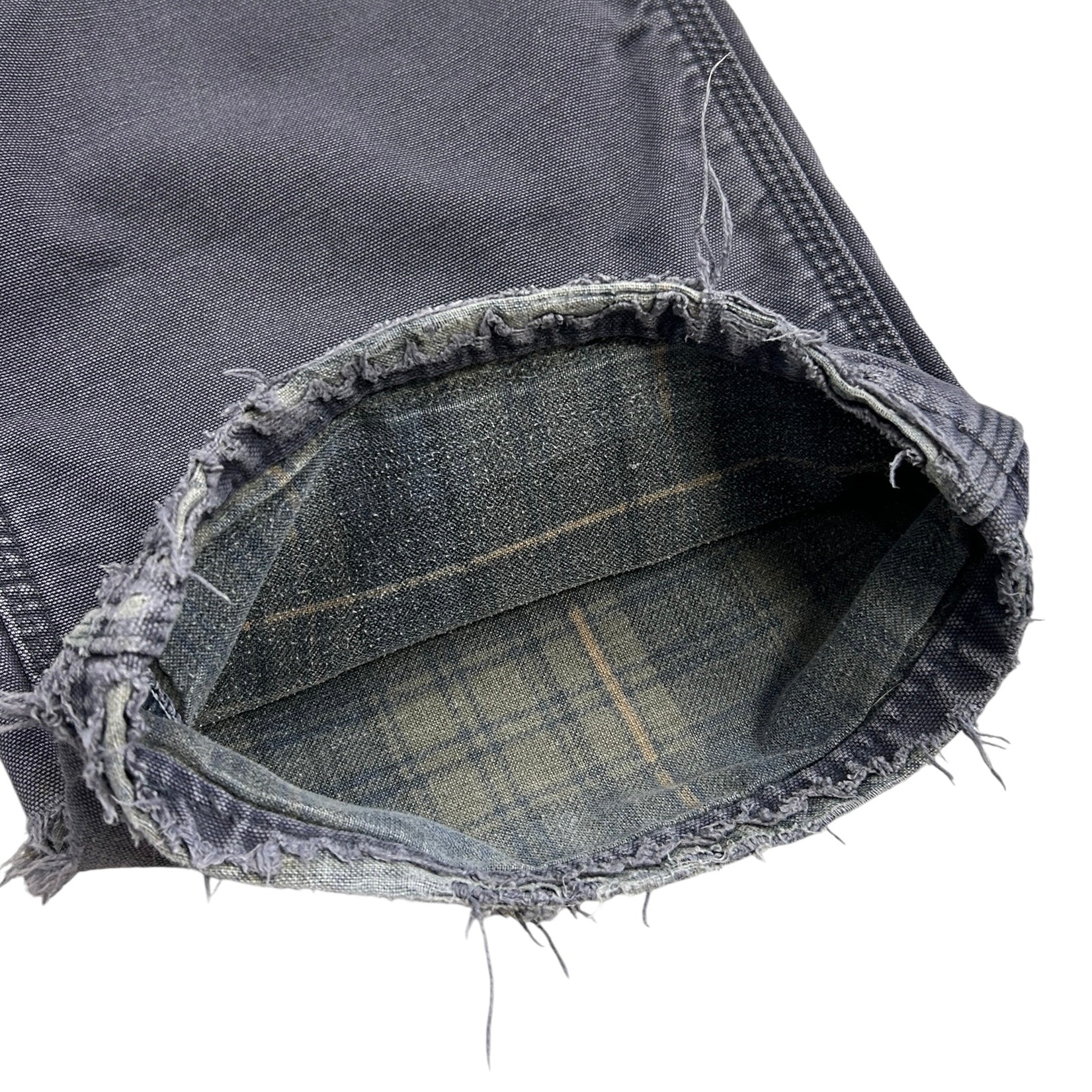 Vintage Carhartt Blanket Lined Thrashed Petrol Grey Work Pants