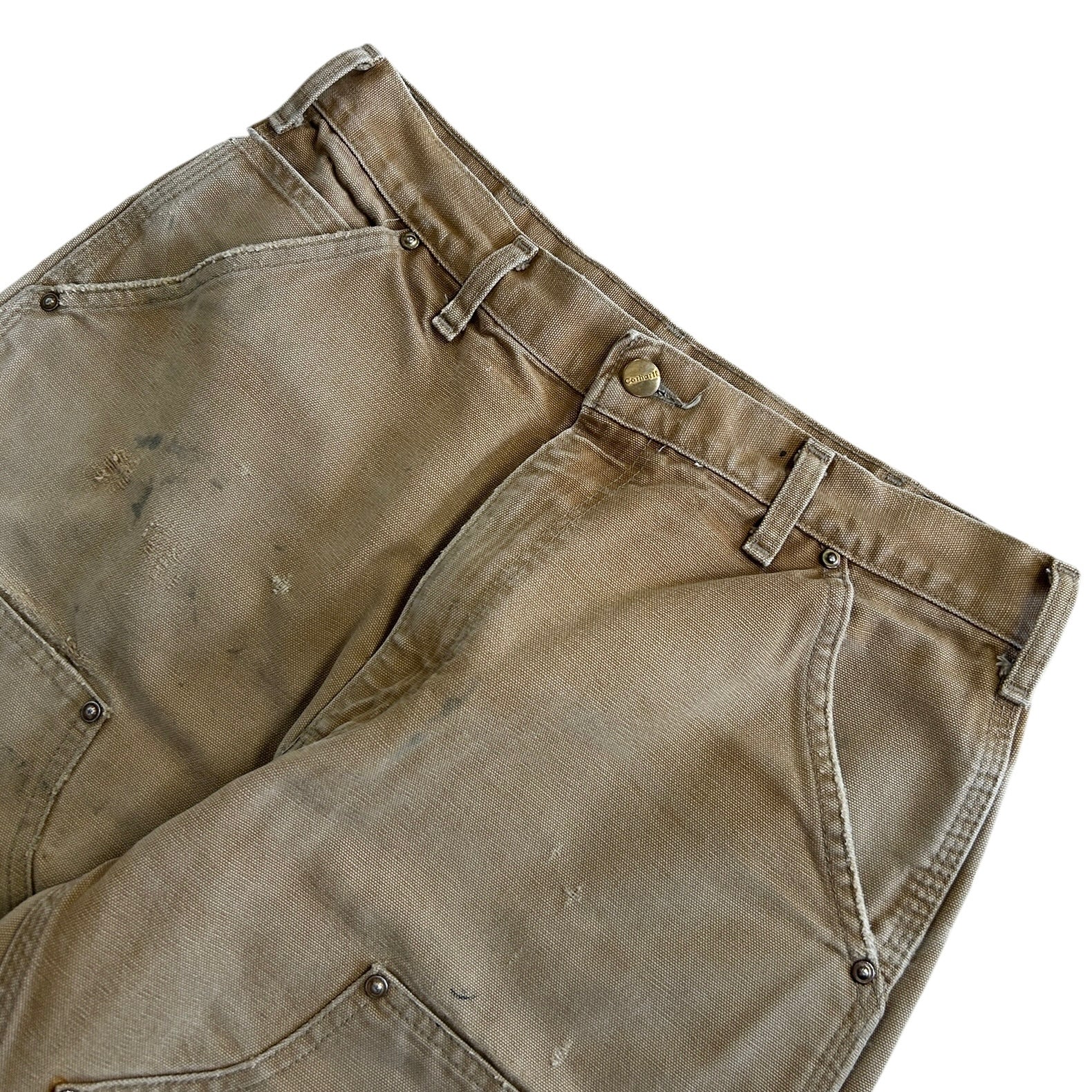 Vintage Carhartt Double Knee Thrashed Light Brown Work Pants