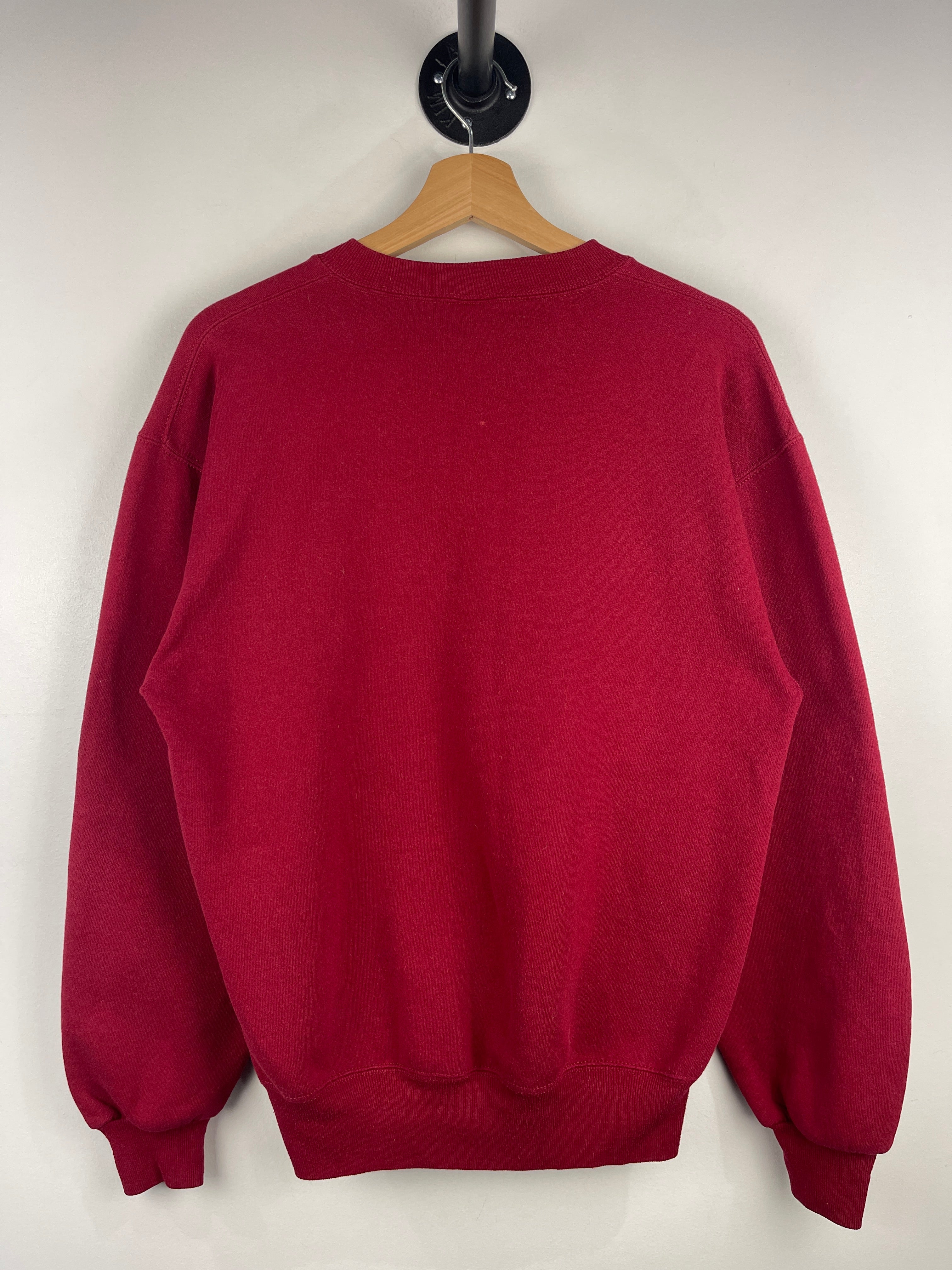 Vintage 90s Russell Athletic Spellout Embroidered Red Crewneck