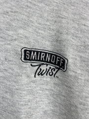 Vintage 90s Smirnoff Twist Embroidered Grey Quarter Zip Hoodie