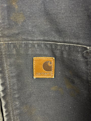 Vintage Carhartt Active Petrol Blue Grey Hooded Work Jacket J269 PTB