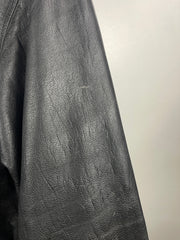 Vintage 90s St Johns Bay Faded Black Leather Bomber Jacket