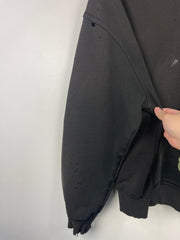 Vintage Champion Thrashed Faded Blank Black Hoodie