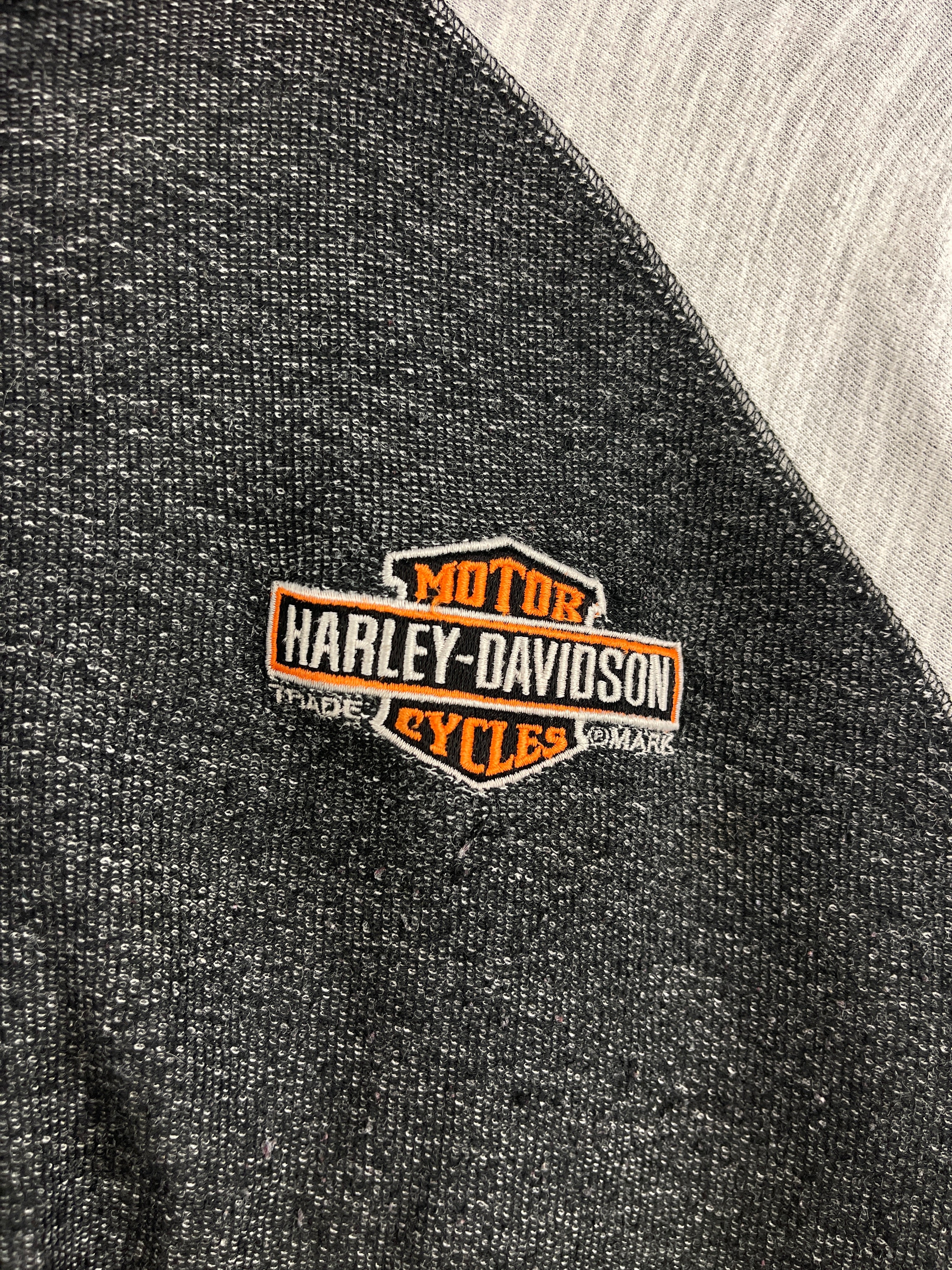 Vintage Harley Davidson Wisconsin Embroidered Grey & Black Zip Up Hoodie