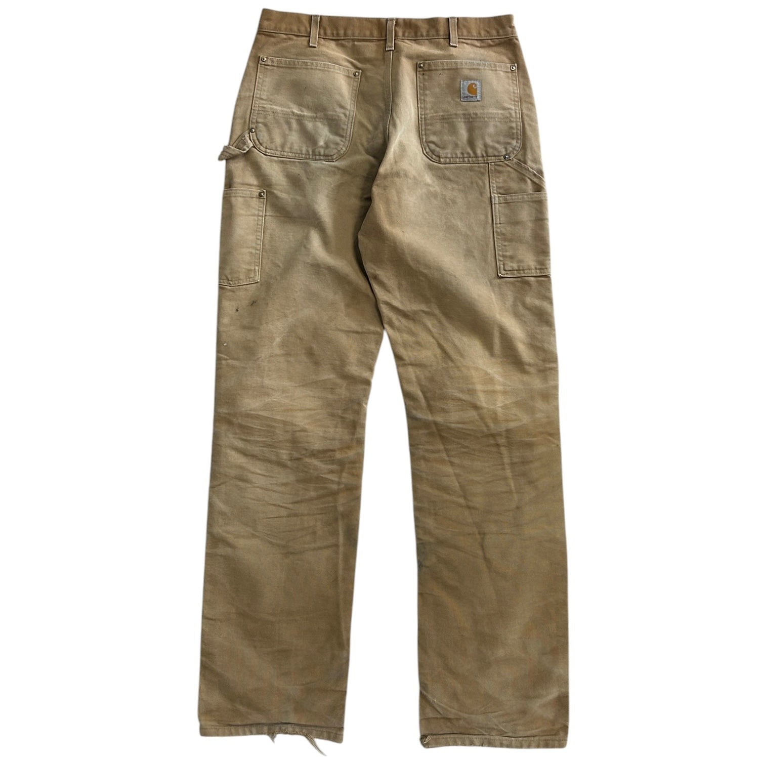 Vintage Carhartt Double Knee Thrashed Light Brown Work Pants