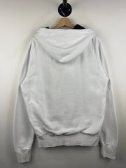 Vintage Fox Racing Embroidered Sherpa Lined White Zip Up Hoodie