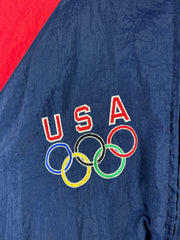 Vintage 90s Starter Looney Tunes Atlanta Olympics USA Navy & Red Windbreaker