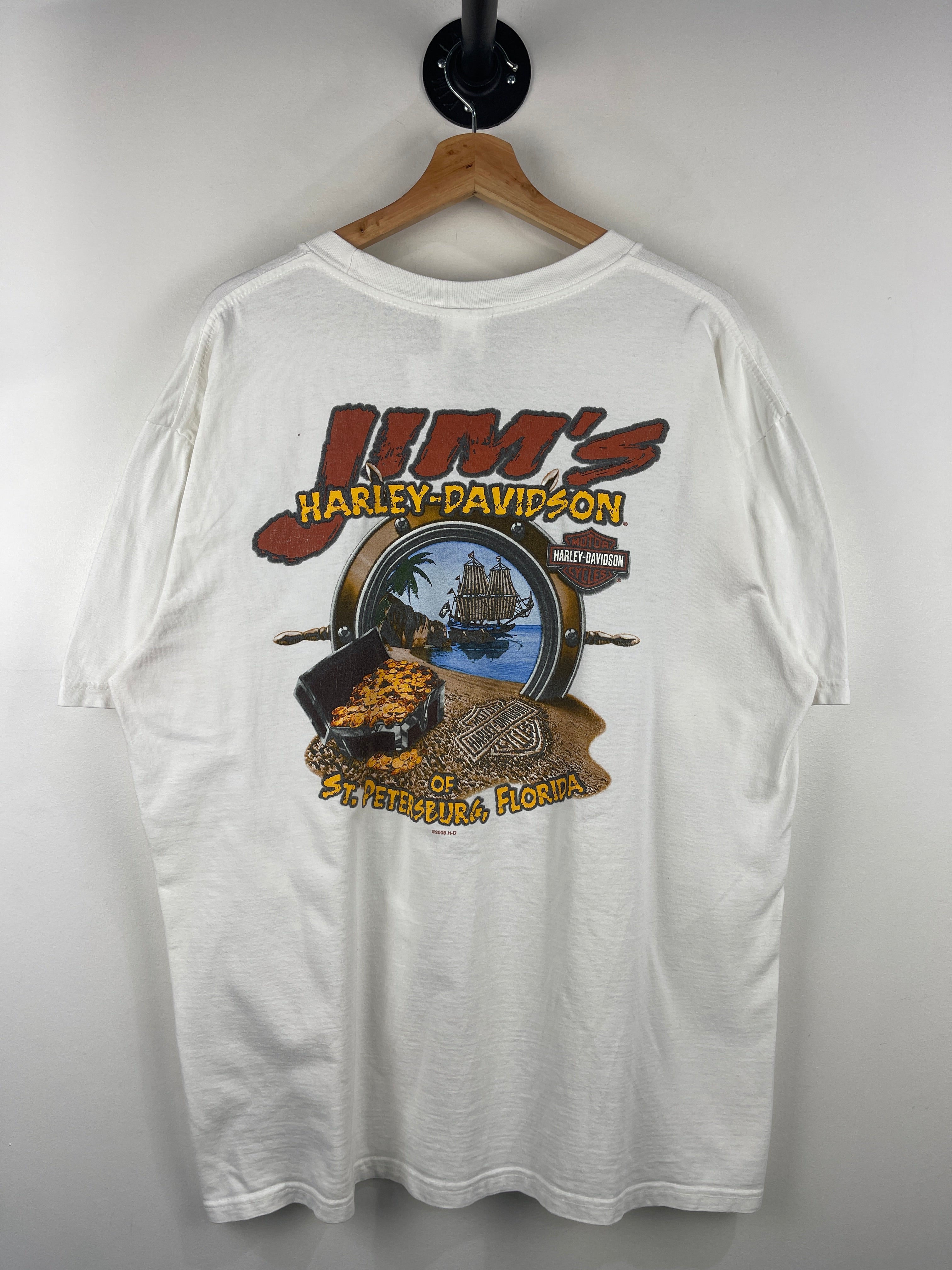 Vintage Harley Davidson Eagle Florida White Tee