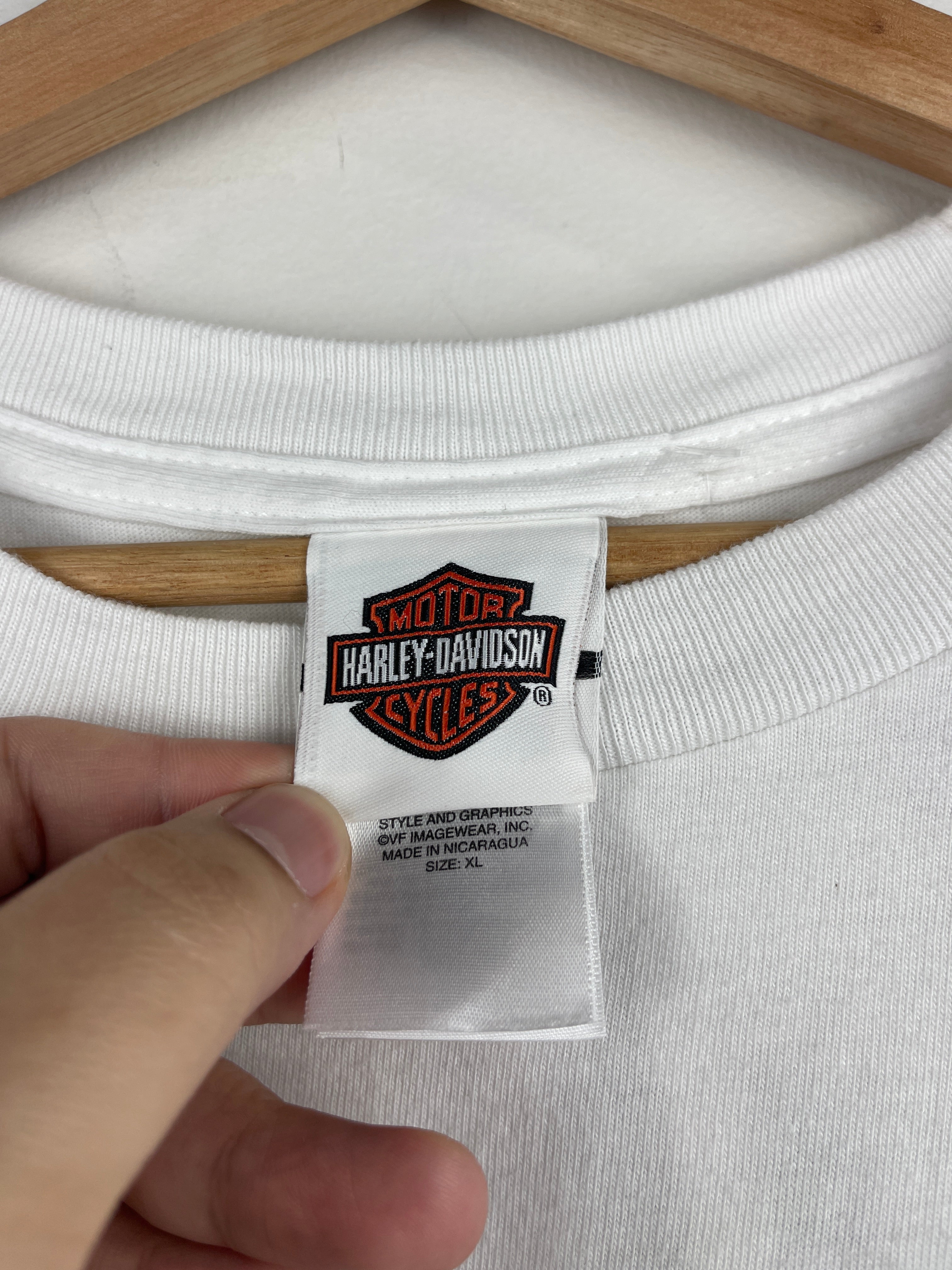 Vintage Harley Davidson Nassau Bahamas White Tee
