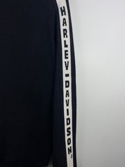 Vintage Harley Davidson Spellout Black Ribbed Knit Sweater