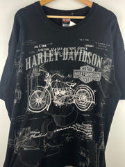 Vintage Harley Davidson Victo Quebec Black Tee