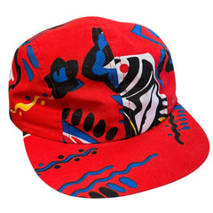 Vintage 90s Wendy's Abstract Red Snapback Hat